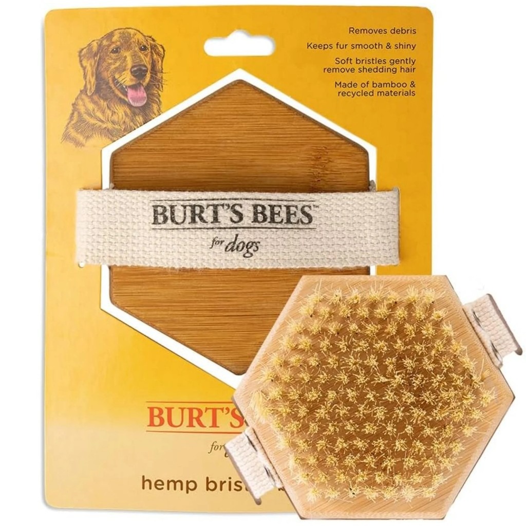 Burt&rsquo;s Bees&reg; 小蜜蜂爺爺 犬貓用麻纖維柔毛梳｜竹製寵物梳・柔軟刷毛・日常除浮毛, , large