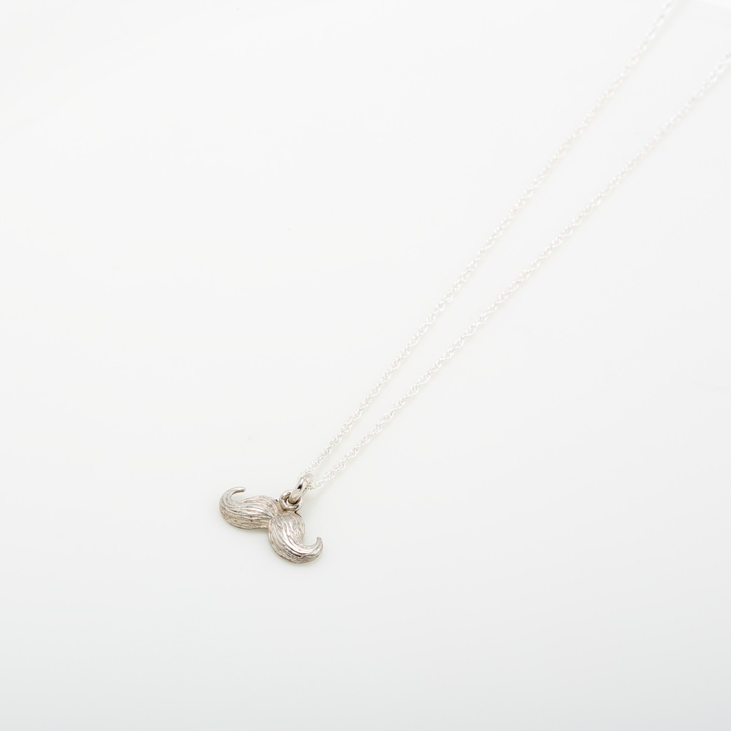 【Angel & Me】Handlebar Mustache s925 sterling silver necklace Valentine Day gift, , large