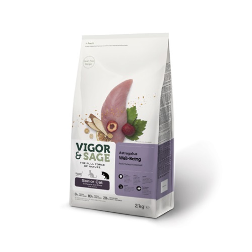 【PawHomie】靈萃 VIGOR&SAGE 熟齡貓黃耆火雞肉無穀糧 400G/2KG, , large