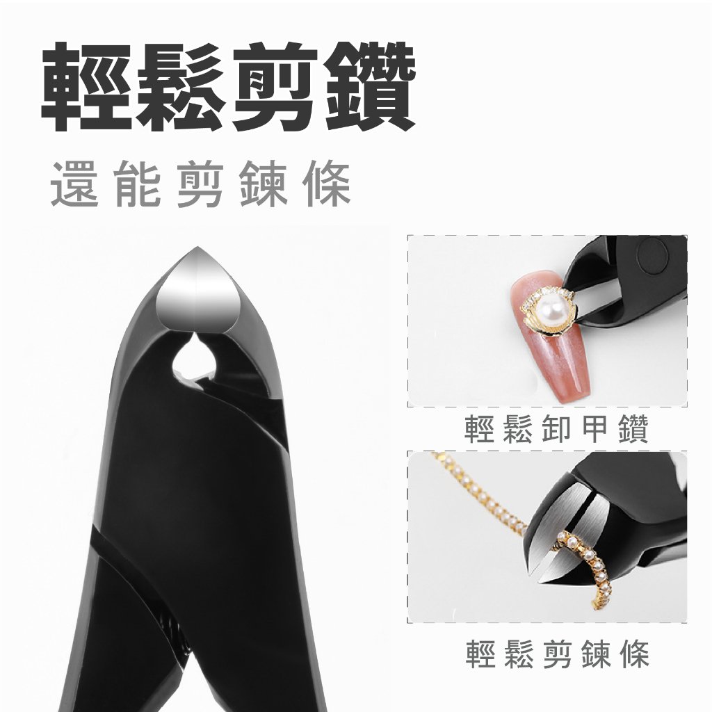 Precision Toenail Nipper for Thick & Ingrown Nails &ndash; Large Handle Stainless Steel Nail Cutter for Manicure & Pedicure, Ergonomic Design, Black, SUNDEN SD1819, , large
