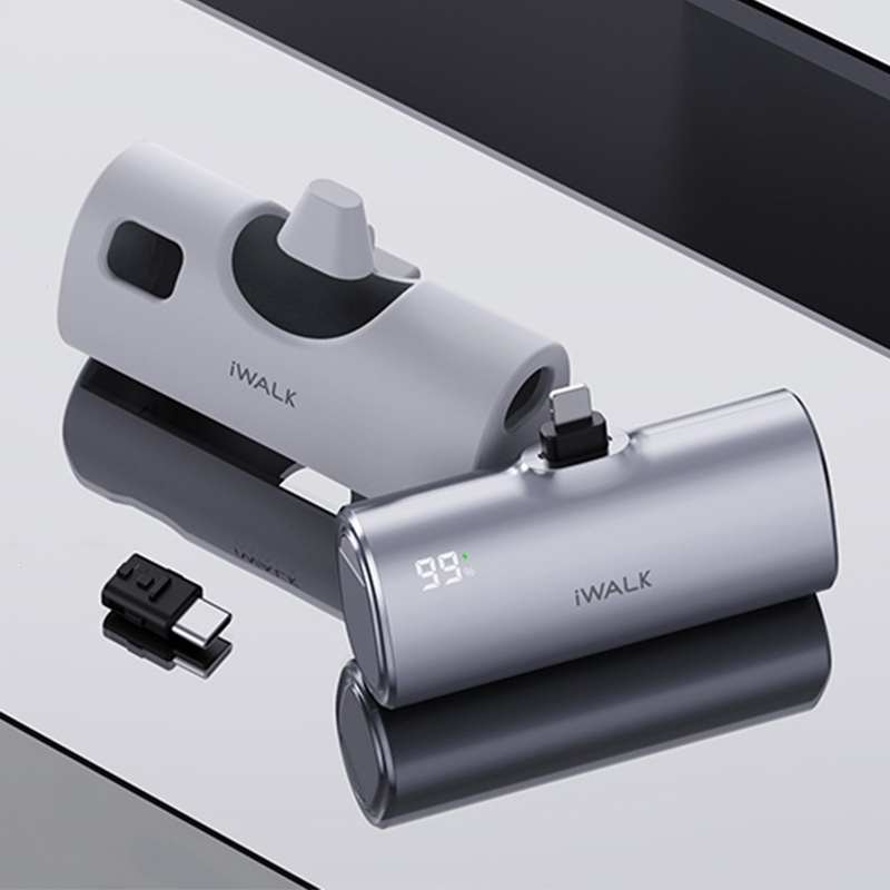 【古敬有限公司】iWALK TWINS 雙頭直插式行動電源 20W / 5000mAh / Type-C + Lightning / 輝曜銀, , large