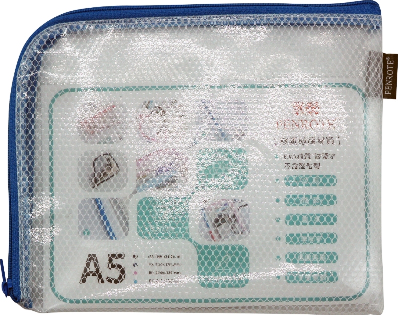 A5 EVA L-Shaped Eco Mesh Storage Bag &ndash; Navy, , large