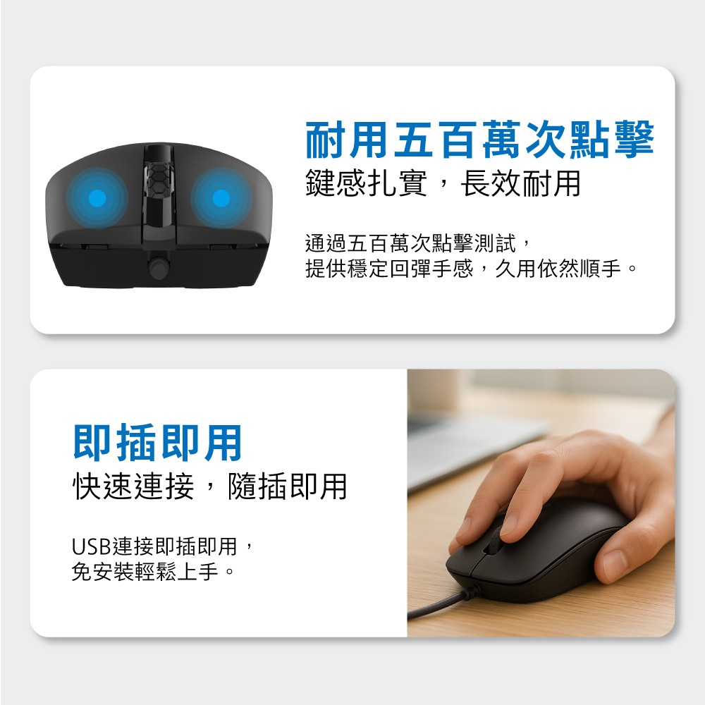 PHILIPS SPK7204 Three-button wired mouse High-precision optical 1200DPI lightweight and portable, , large