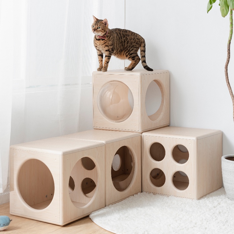 【paipaipets】Wooden Cube - Style B, , large
