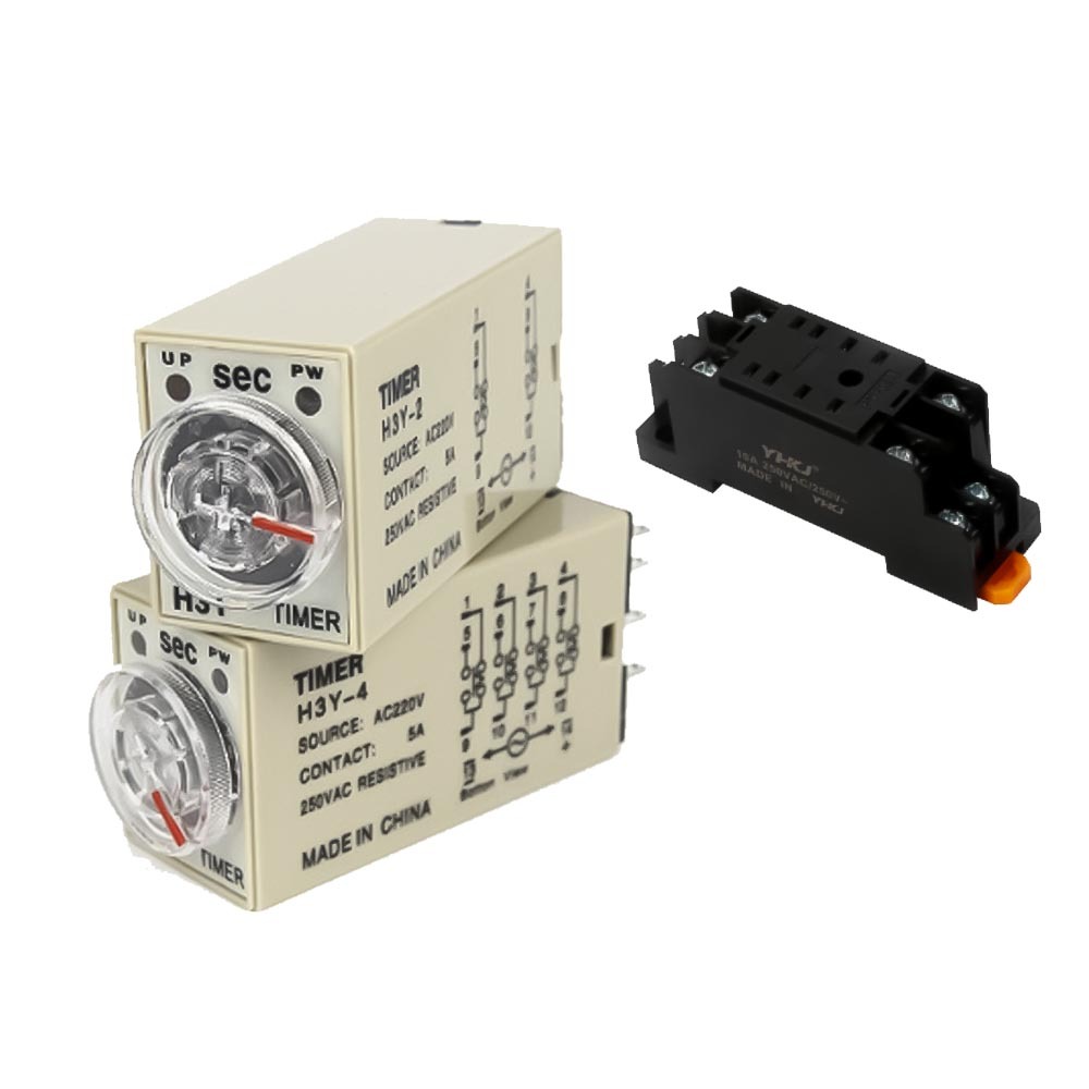 Time relay, 8 pins, 2 open, 2 closed, DC 24V, -0, -10 minutes, , large