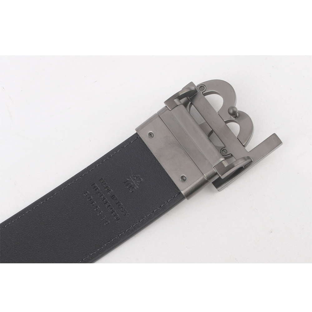 BURBERRY TB Logo 帆布及牛皮寬3.5cm雙面可用皮帶/炭灰/石墨黑, , large