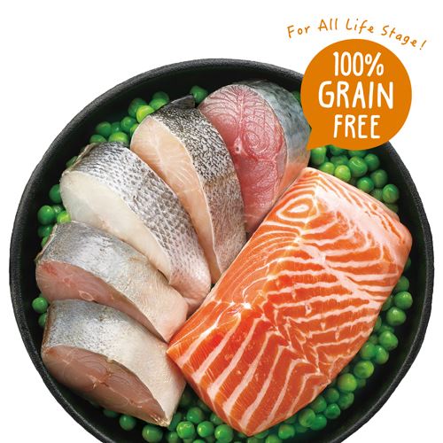 【優格】零穀 全齡犬飼料 五種魚5.5磅 晶亮護毛配方, , large