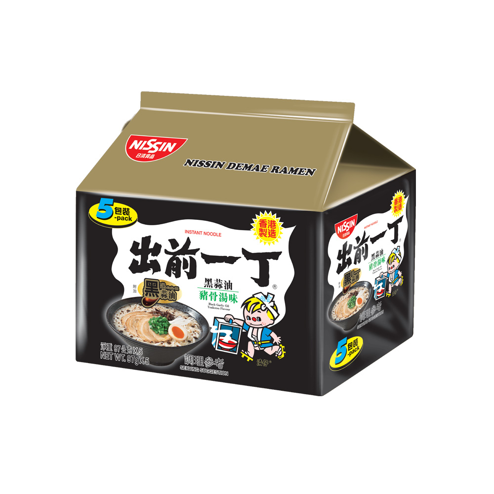 出前一丁黑蒜油豬骨湯味速食麵, , large