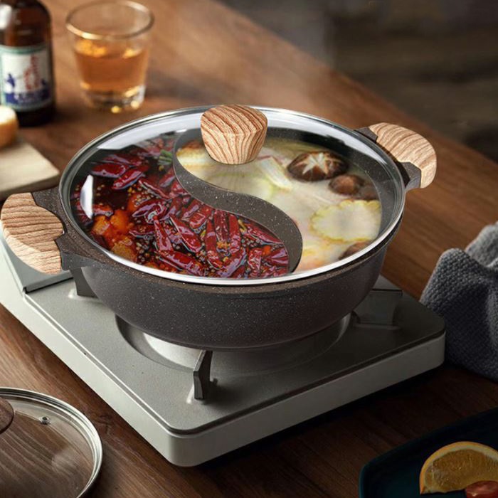 Twin-side hot pot 32cm, , large