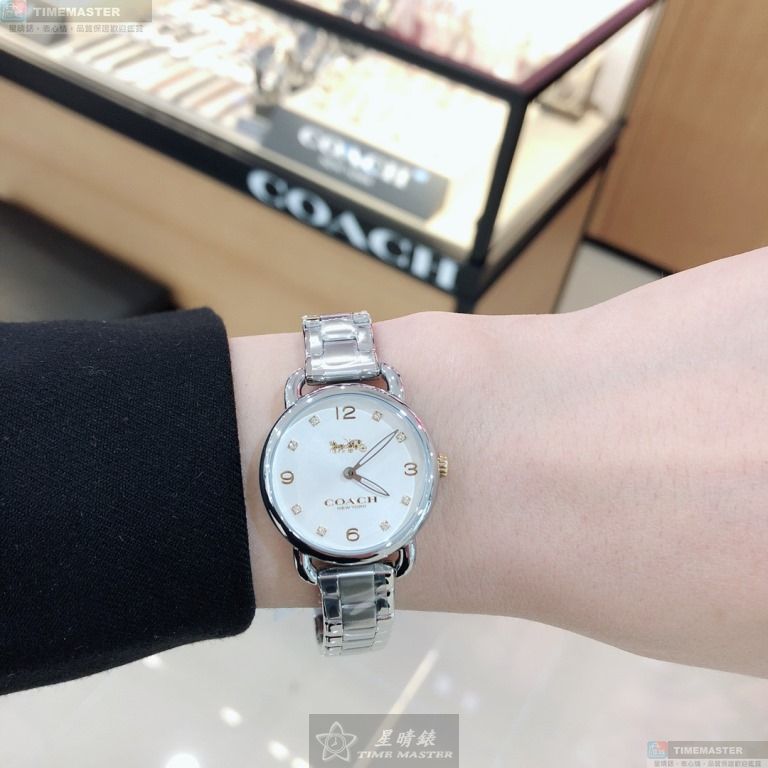 [星晴錶業]COACH手錶,36mm,CH00082白色錶面銀錶殼銀色精鋼錶帶款, , large