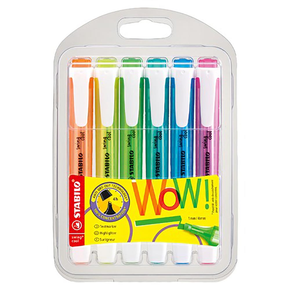 STABILO 德國 思筆樂 swing cool 樂酷螢光筆 6色組/盒 ST275/6-3, , large