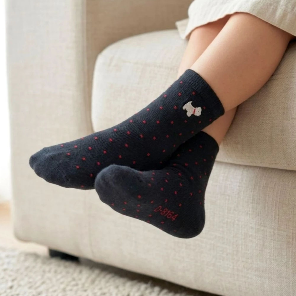 [凱美棉業] 6雙組 隨機出色 MIT台灣製 點點刺繡純棉童襪 13-16cm, , large