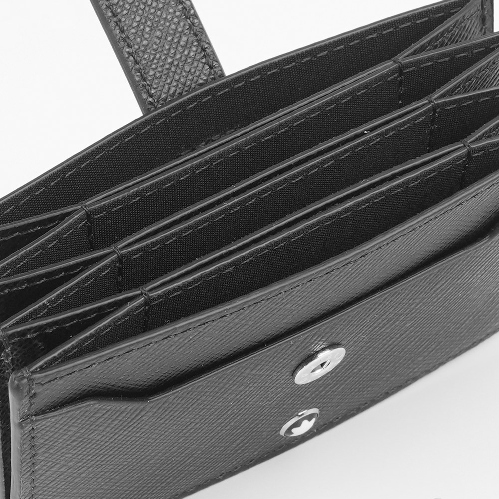 MONT BLANC Sartorial 匠心系列風琴造型釦式卡片夾/名片夾(黑色), , large
