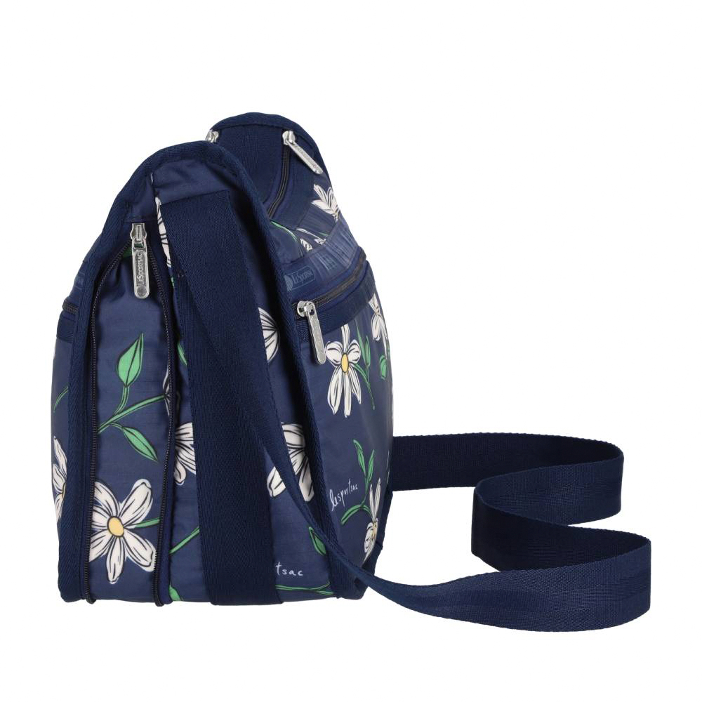 Lesportsac Deluxe Everyday Bag 經典斜背包 側背包 通勤旅行包 女包 男包(海軍藍花卉), , large