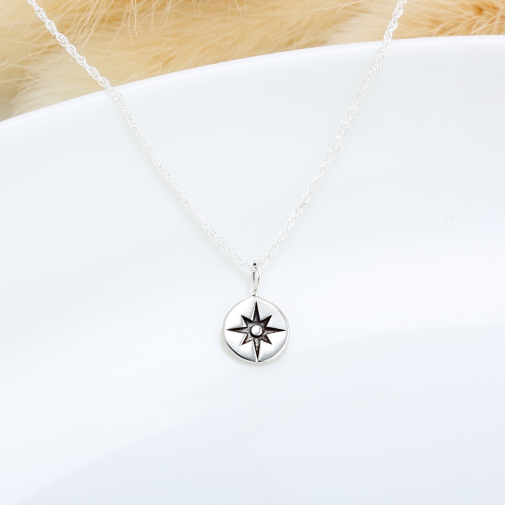 【Angel & Me】Lucky Compass North Star s925 sterling silver necklace gift, , large