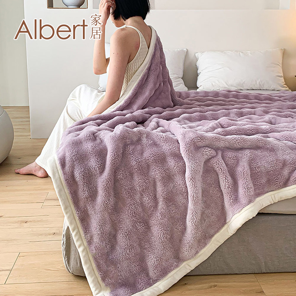 【Albert bedding】Rabbitblanket_TaroPurple, , large