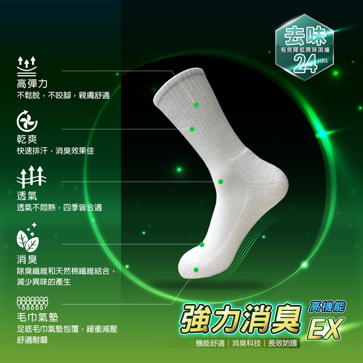 【D&G】男運動長襪-黑色 D552 毛巾底 運動襪 休閒襪, , large