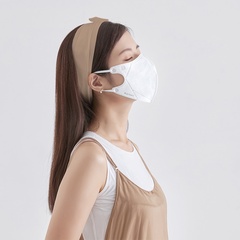 【醫碩科技】藍鷹牌 雲朵白 N95成人水針布3D立體醫用口罩 10片x1盒, , large