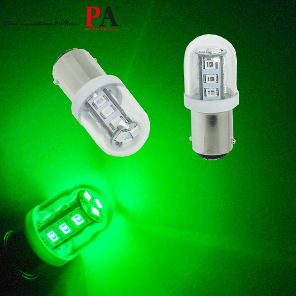 【PA LED】船用 9-32V BA15D 1142 15晶 2835 SMD LED 綠光 指示燈 警示燈 燈泡, , large