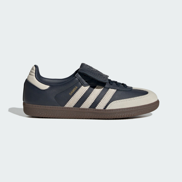Kixpress-Adidas Samba Lt W 女 運動休閒鞋 德訓鞋 復古 麂皮 翻鞋舌 舒適 深藍 米 [JH5705], , large