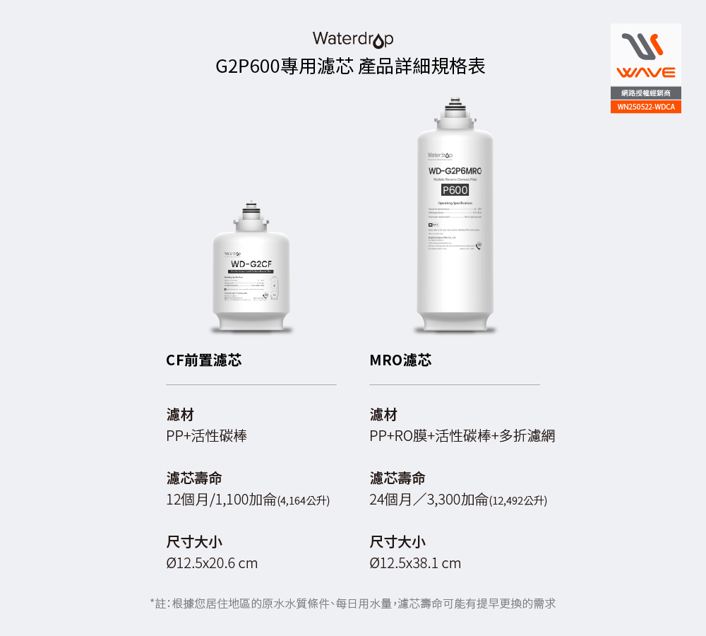 【Waterdrop】G2P600 專用濾心G2-CF前置濾心(DIY更換), , large