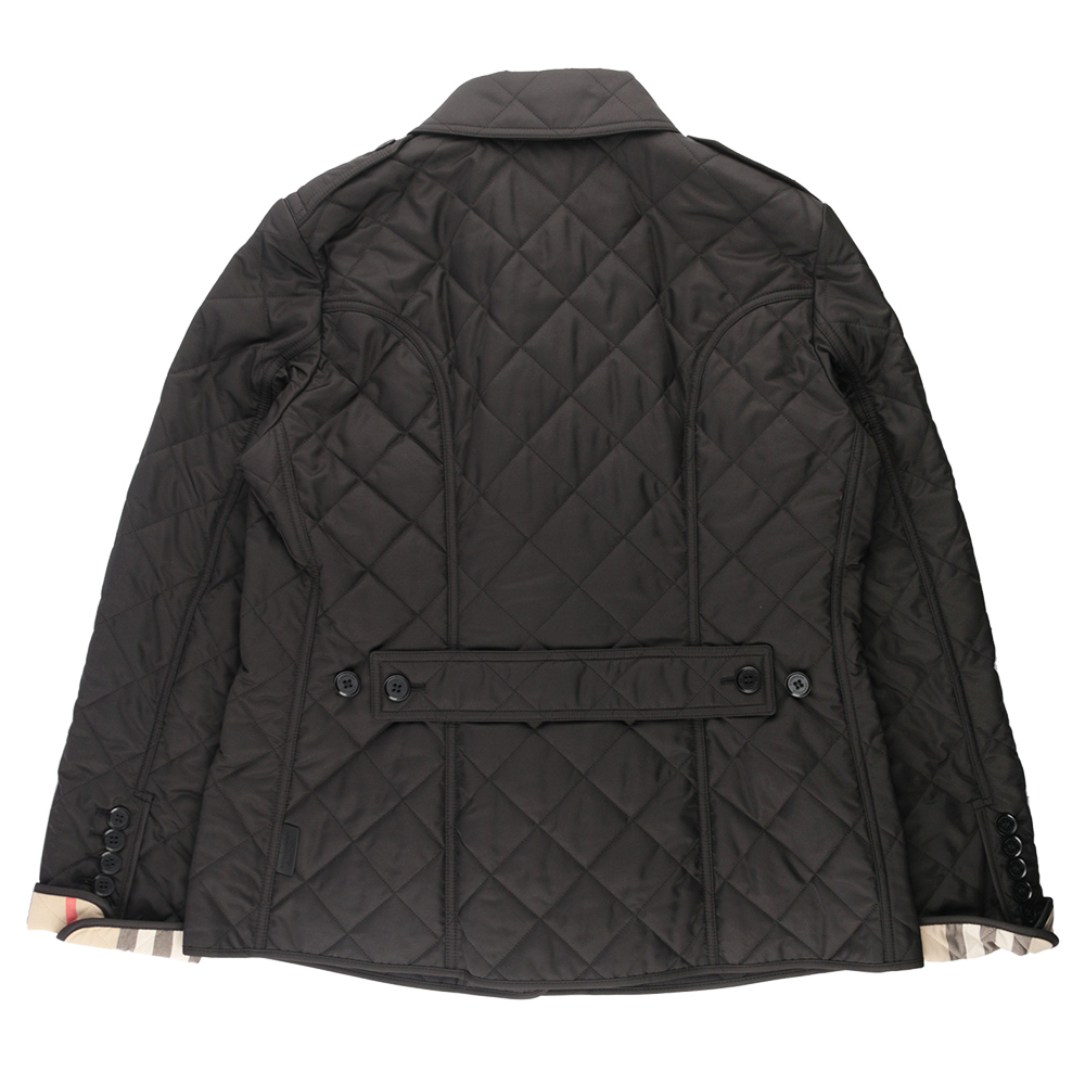 BURBERRY S號菱格紋棉質輕型外套/黑色, , large