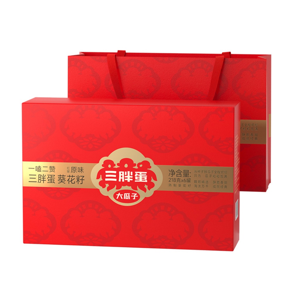 三胖蛋 原味瓜子 罐裝 禮盒裝 內蒙古特產 葵花籽 買一送一(有效期限：2026/09/12), , large