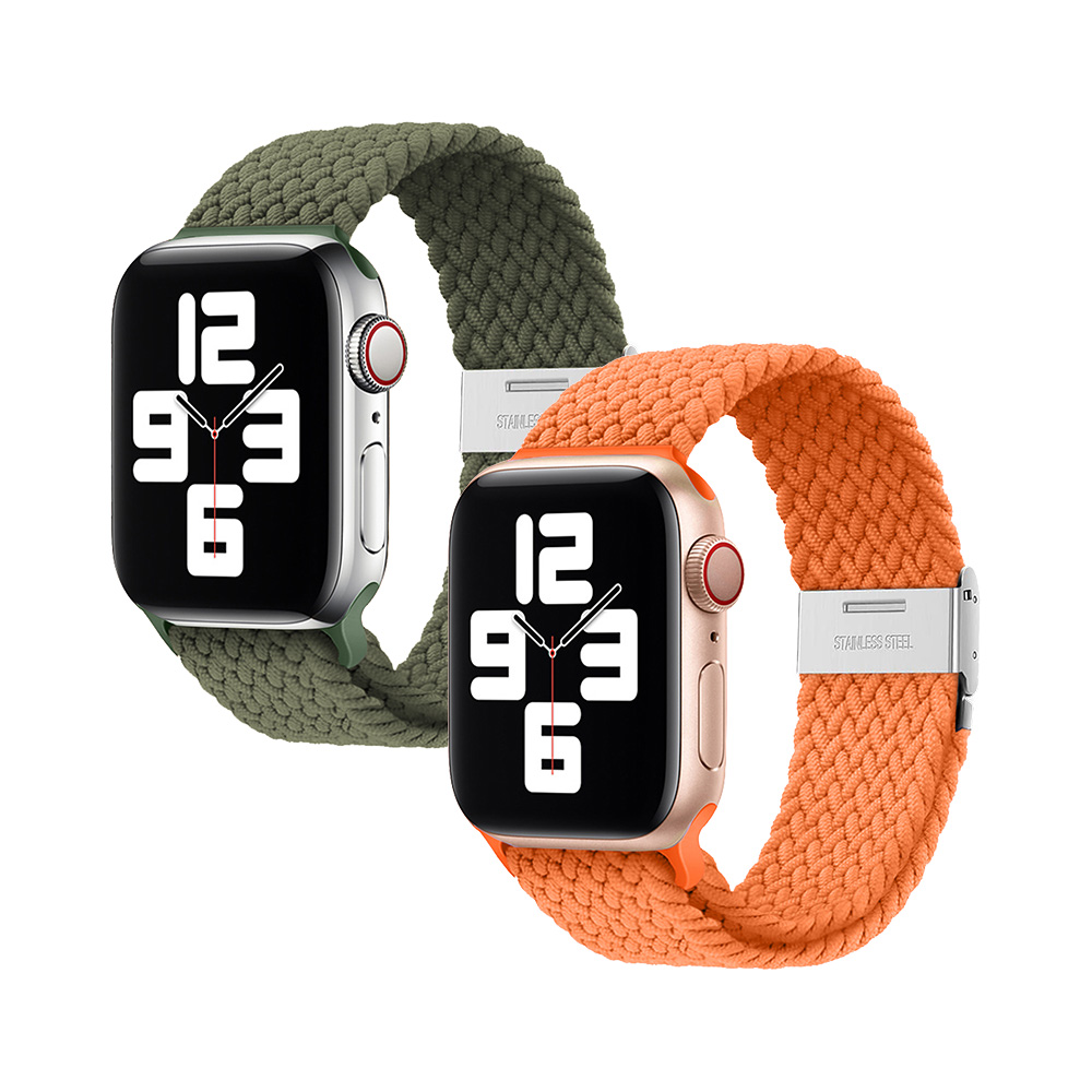 【HIPPORIZZ】Flexa 尼龍編織錶帶 Apple Watch (42/44/45/46/49mm) 橄欖綠, , large