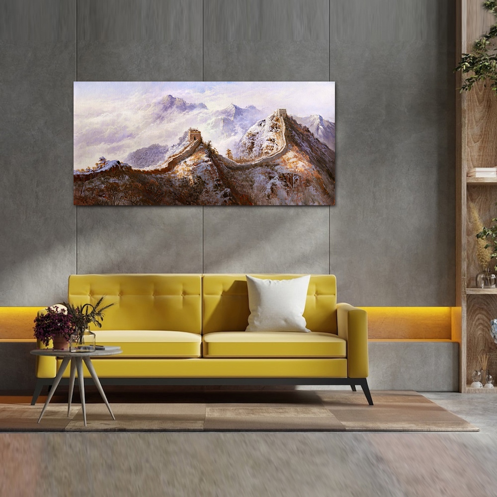 【御畫房】萬里長城 國家一級畫師手繪油畫60&times;120cm(VF-112), , large