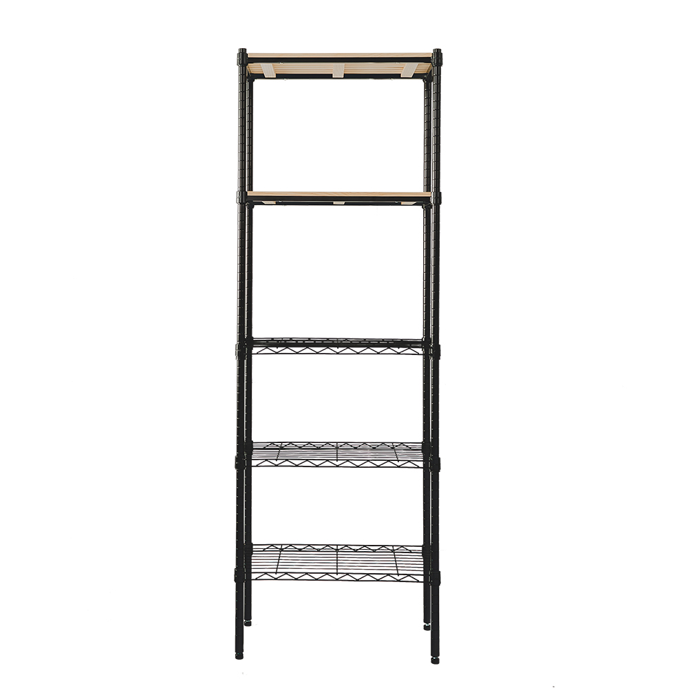 【Y HOUSE】60x30x180cm pine five-layer storage rack rack iron rack - black paint, , large