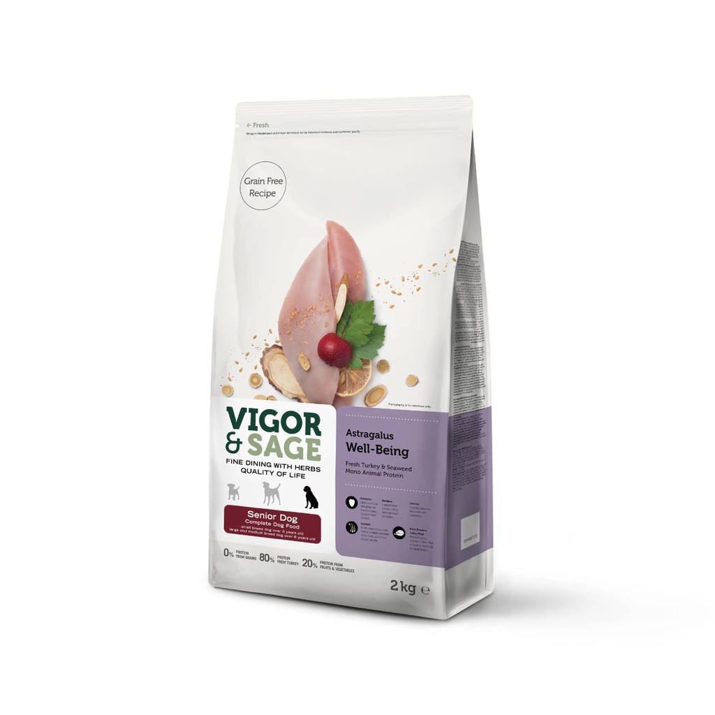 【PawHomie】靈萃 VIGOR&SAGE 靈萃熟齡犬黃耆補氣草本無穀糧 2KG, , large