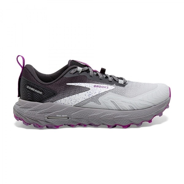 Brooks Cascadia 17 女 越野鞋 慢跑鞋 運動 避震 緩衝 寬楦 灰 黑 [1203921D028], , large