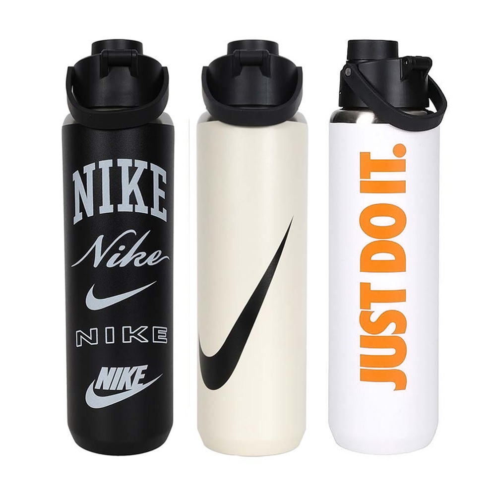 NIKE SS RECHARGE 大口徑保冷瓶 24OZ/GRAPHIC 運動水壺 隨身杯 水瓶 轉蓋 防漏 黑 米 白, , large