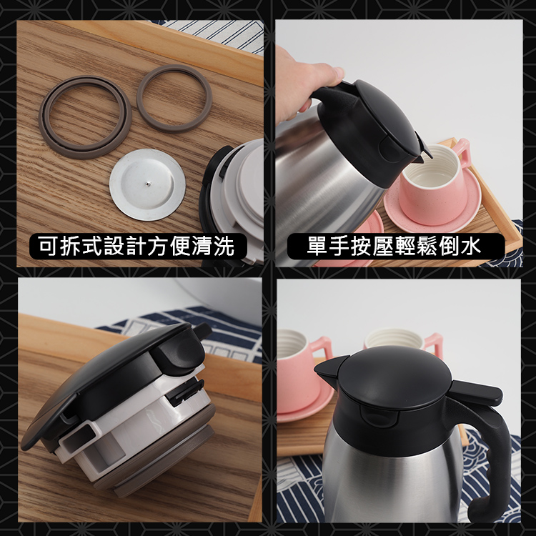 米雅可經典316按壓式真空保溫壺-2.0L-酒紅色-1支, , large