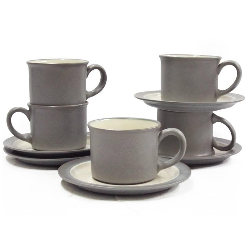 [豐名日本餐具] 咖啡杯五客入組 灰白釉 / C00CS5-50, , large