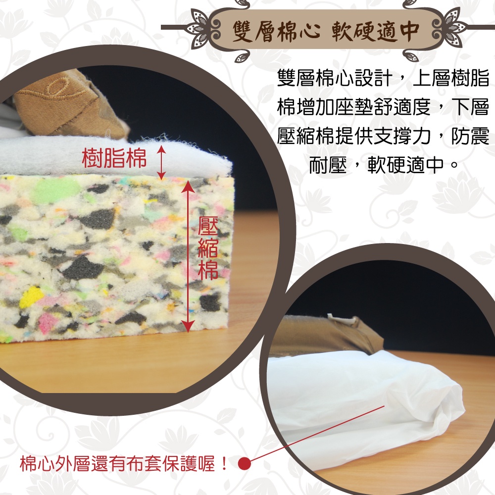 【LASSLEY】亞藤立體座墊-55cm高6cm厚墊((台灣製造-多款任選 涼蓆坐墊/和室椅墊/木椅涼墊/客廳椅墊 ), , large
