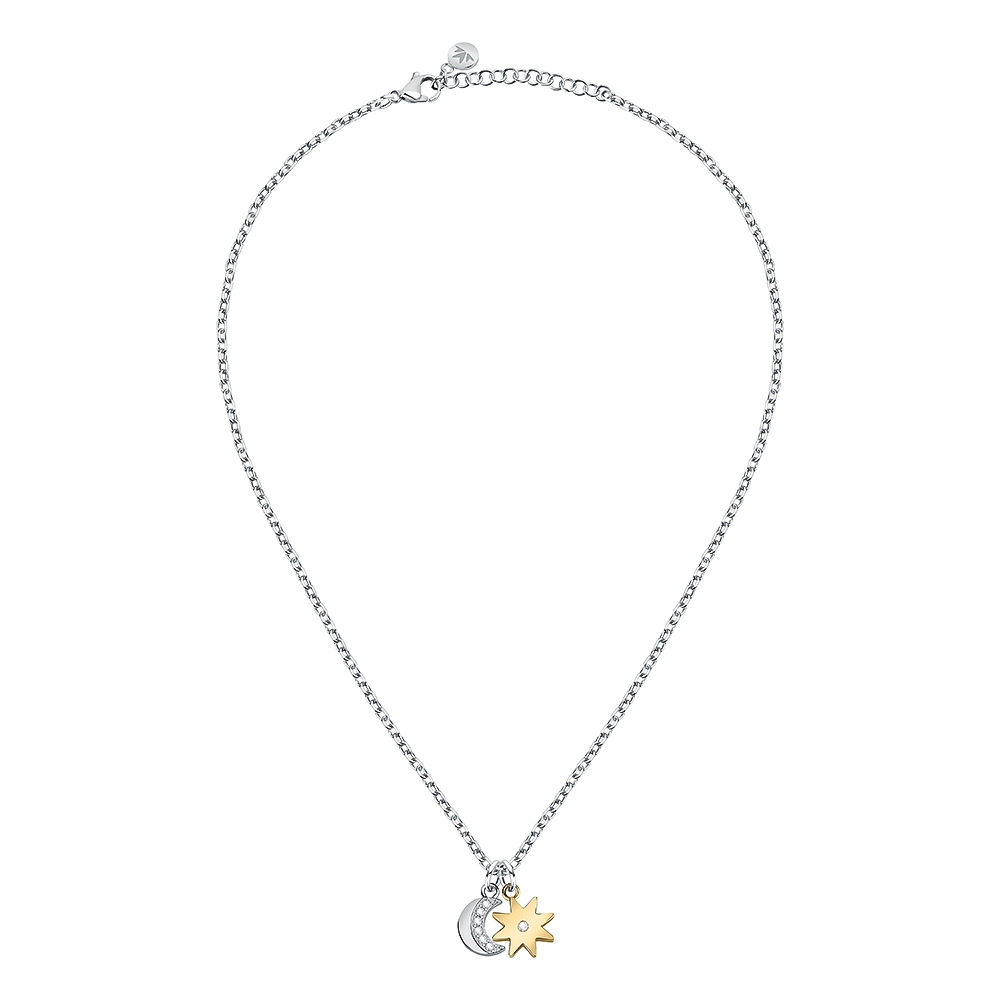 【快速出貨】MORELLATO TALISMANI系列 不鏽鋼 雙色星月閃耀項鍊 SAUY03, , large