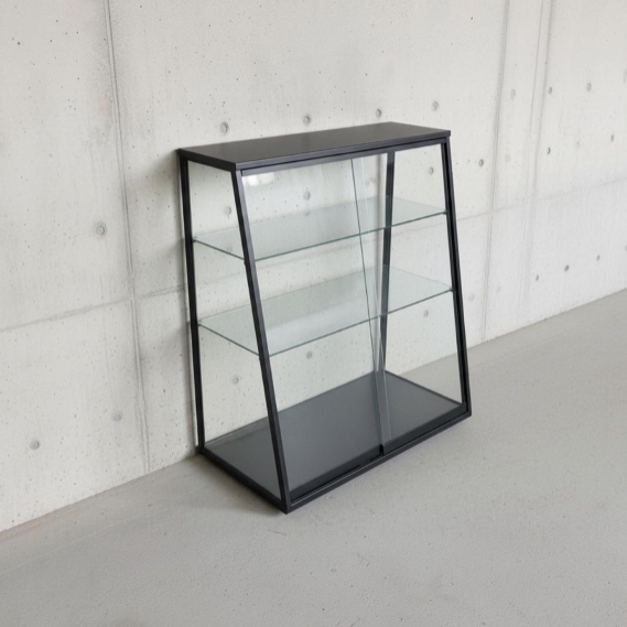 【 SHAONIANNA.TW 】工業風霧黑鐵架強化玻璃收納展示櫃 90x45x95cm &ndash; 客廳書房多功能收納櫃、防塵耐重透明展示櫃, , large