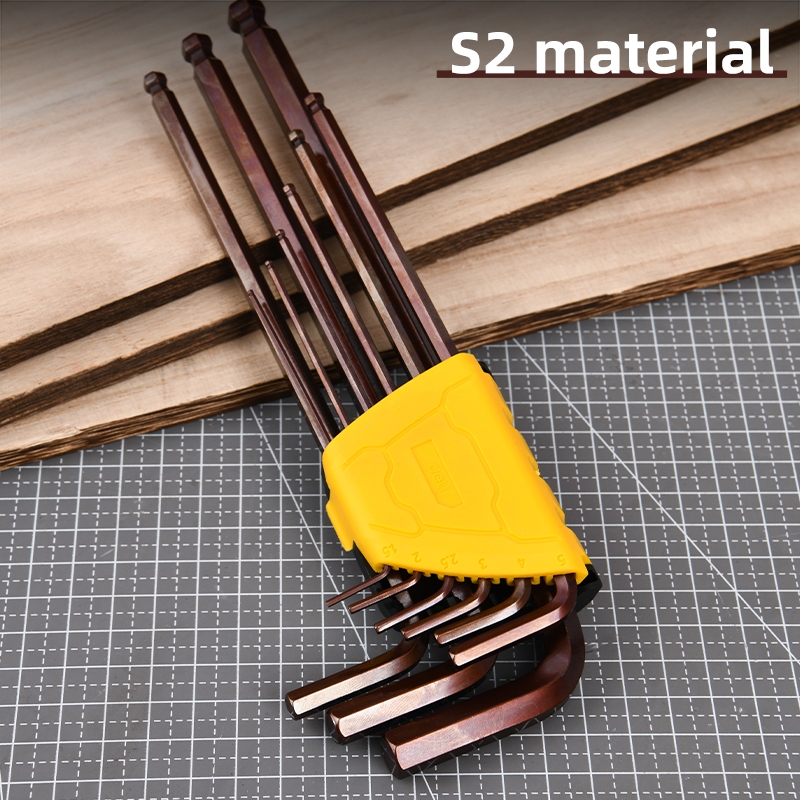【deli tools】Extra Long Hex Key Set L-Type 9PCS Semi-Pro Series-H1.5~H10, , large