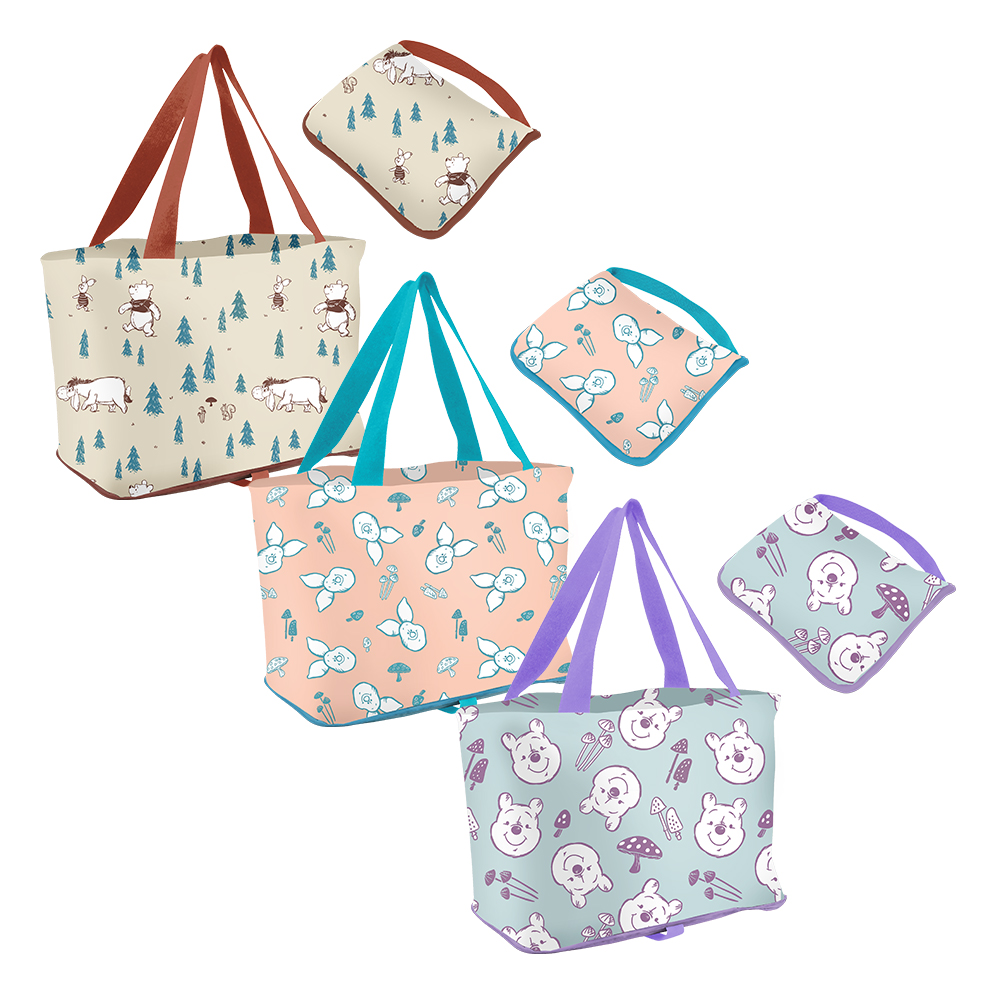 Disney :Winnie the Pooh Forest Vibes" Foldable Large Capacity Insulated Shopping Bag, , large