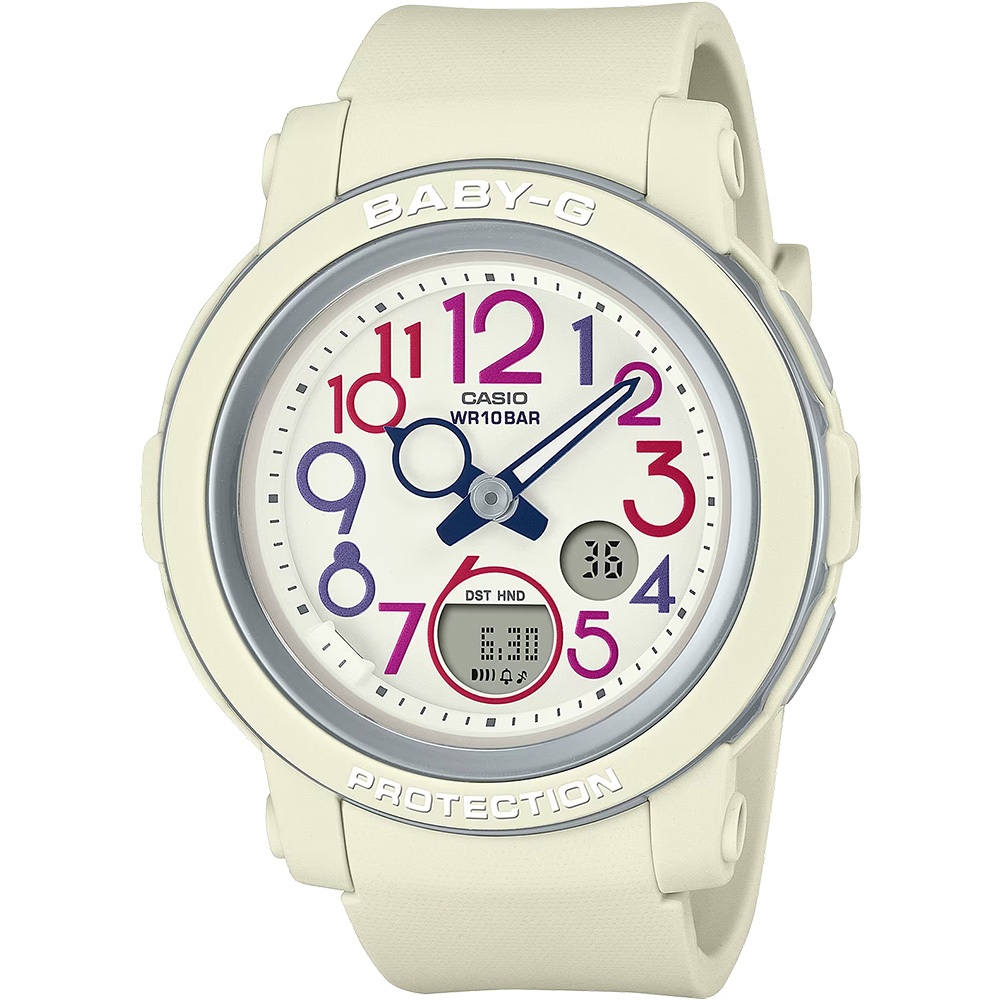 CASIO 卡西歐 BABY-G 復古電話設計女錶-象牙白 BGA-290PA-7A, , large