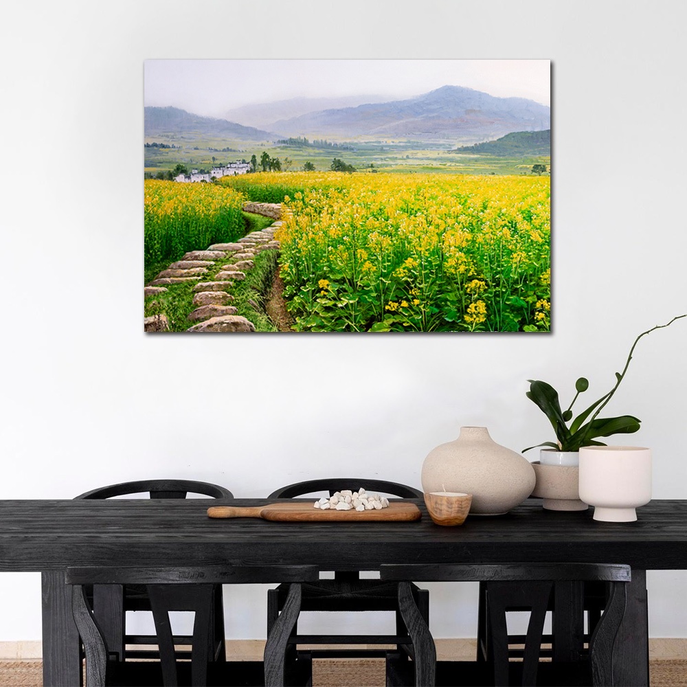 【御畫房】油菜花 國家一級畫師手繪油畫60&times;90cm(VF-82), , large