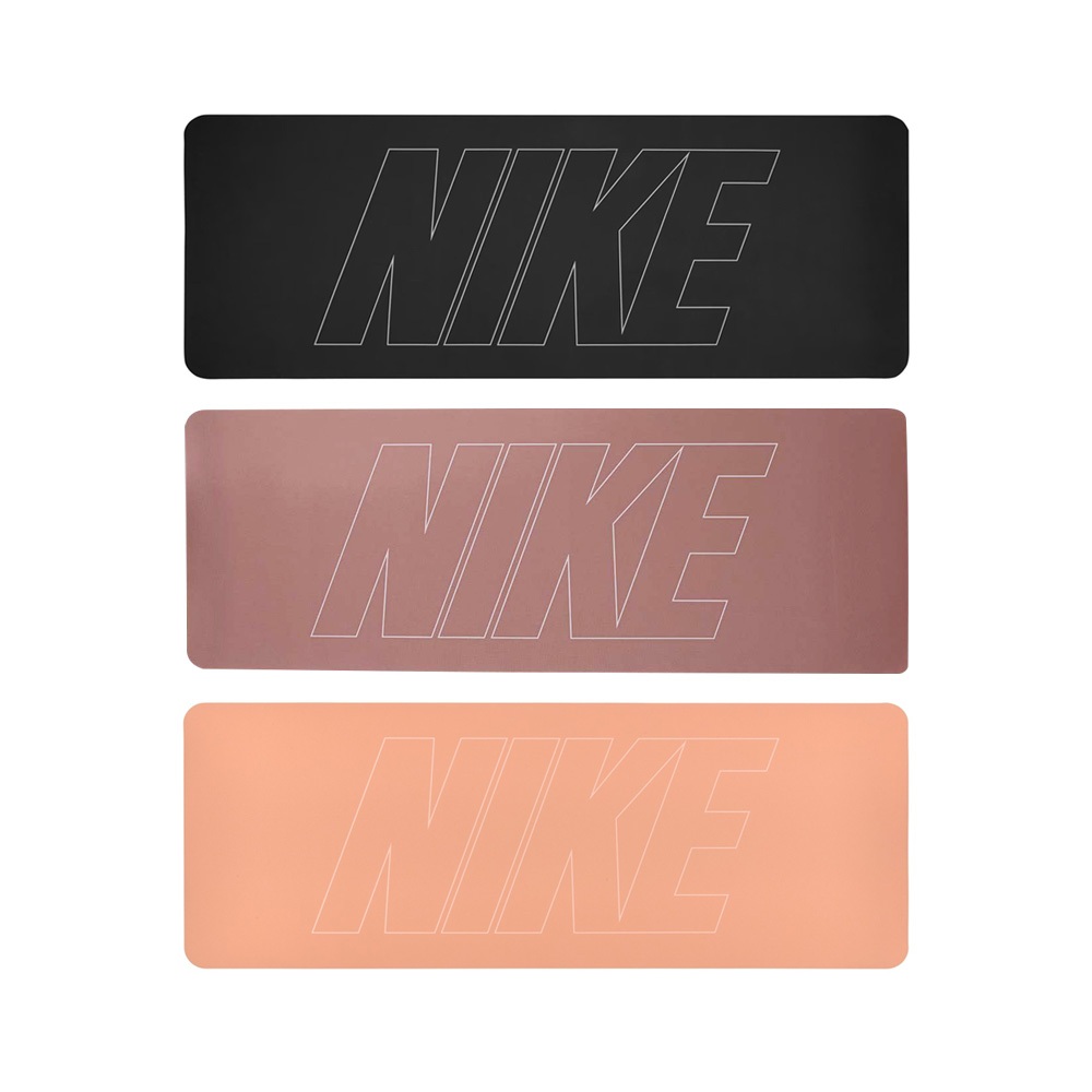 NIKE YOGA MAT 雙面瑜珈墊 4MM 隔音墊 訓練墊 運動墊 雙面可用 輕巧 便攜 穩定 止滑 黑 藕紅 粉橘, , large