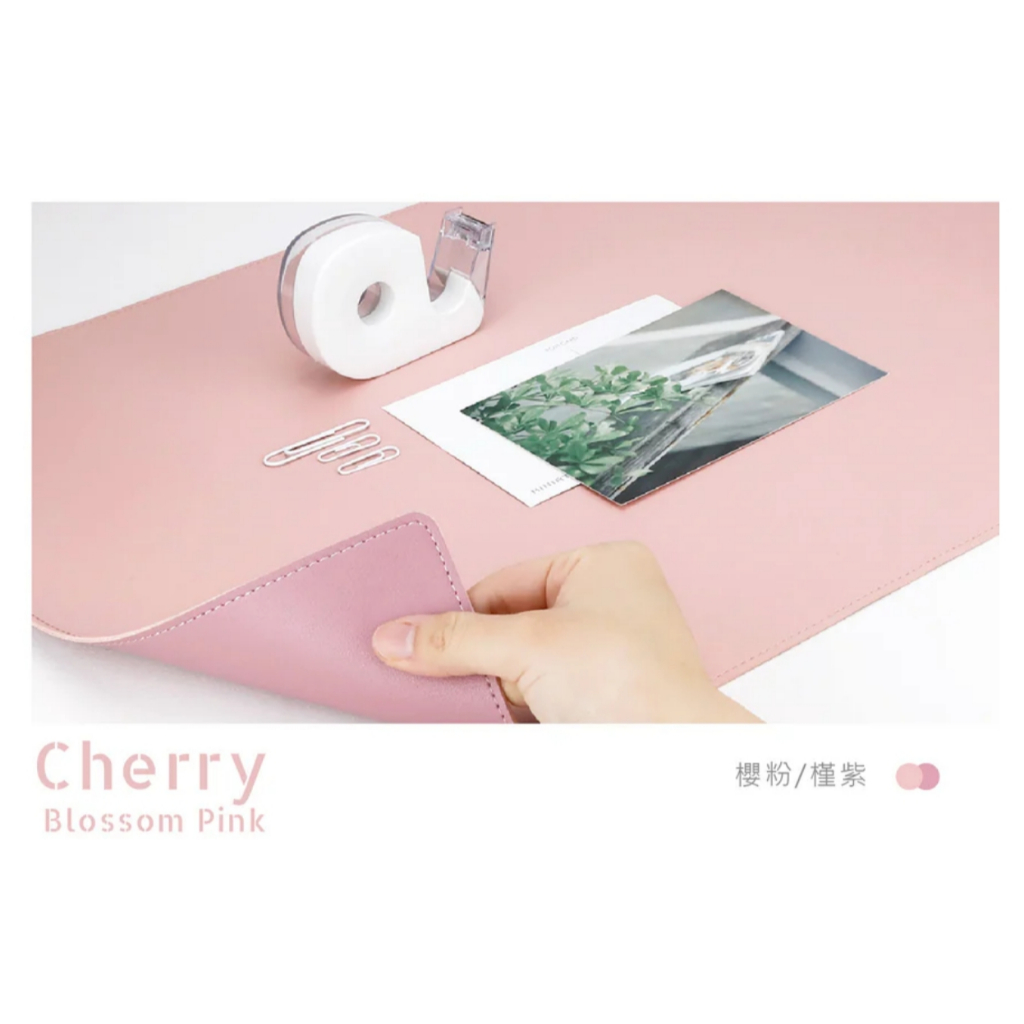 力大牌ABEL  雙色PU皮質桌墊 60CM/90CM蔚藍+橘黃66825(60*40CM), , large