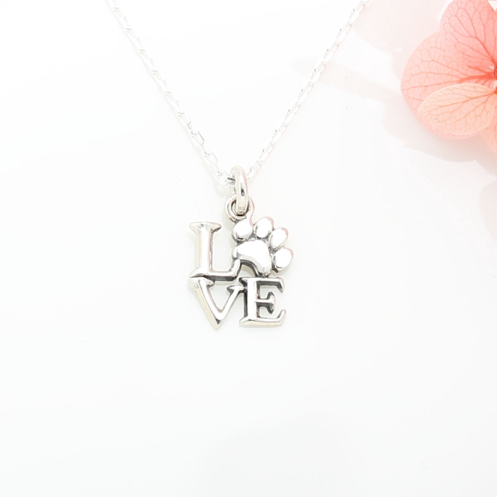 【Angel & Me】Love Cat Dog Paw s925 sterling silver necklace Christmas gift, , large