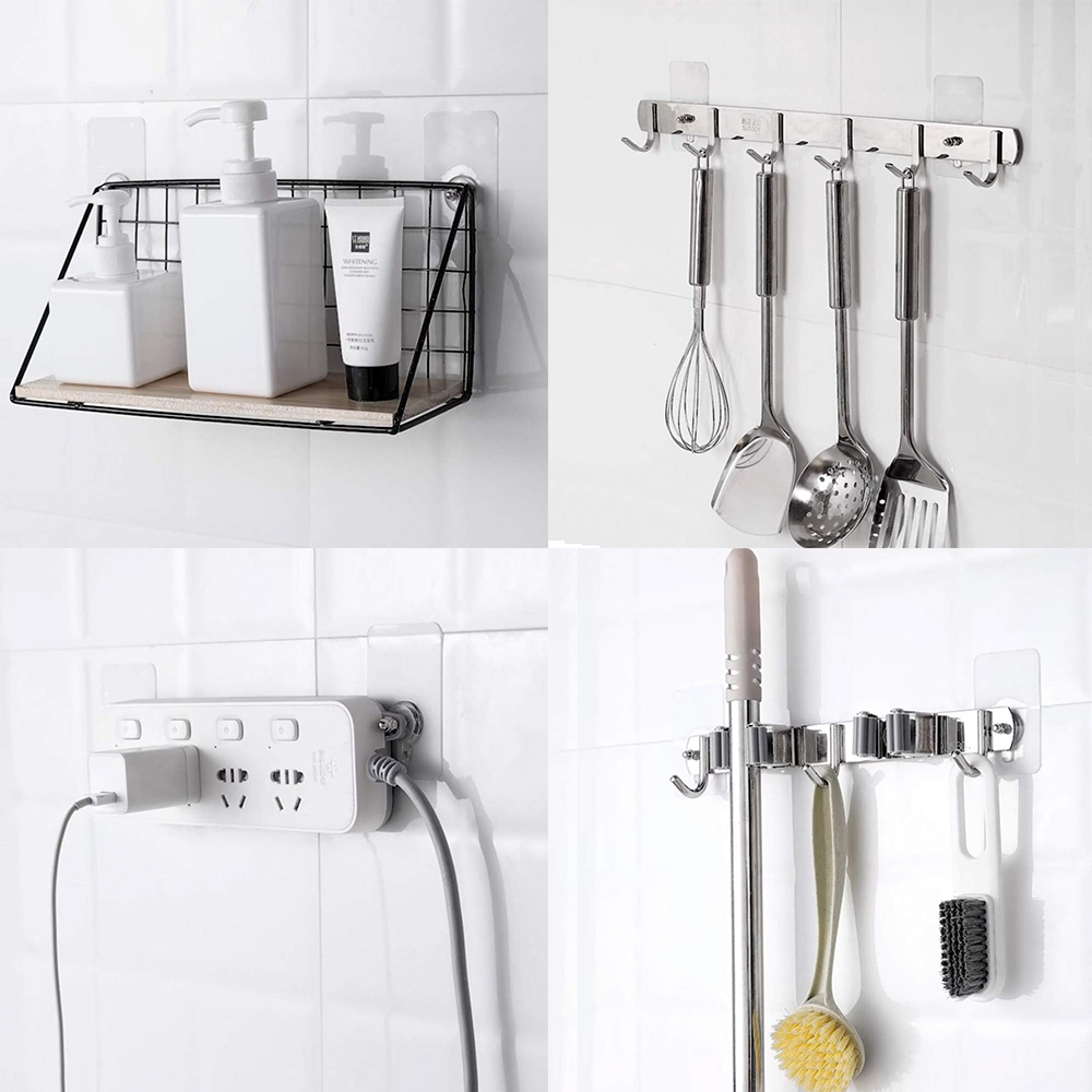 G+ Home No-Assembly Heavy-Duty Large Adhesive Screw Hook Set (6 pcs, 8&times;8 cm) &ndash; 10mm Silver, , large