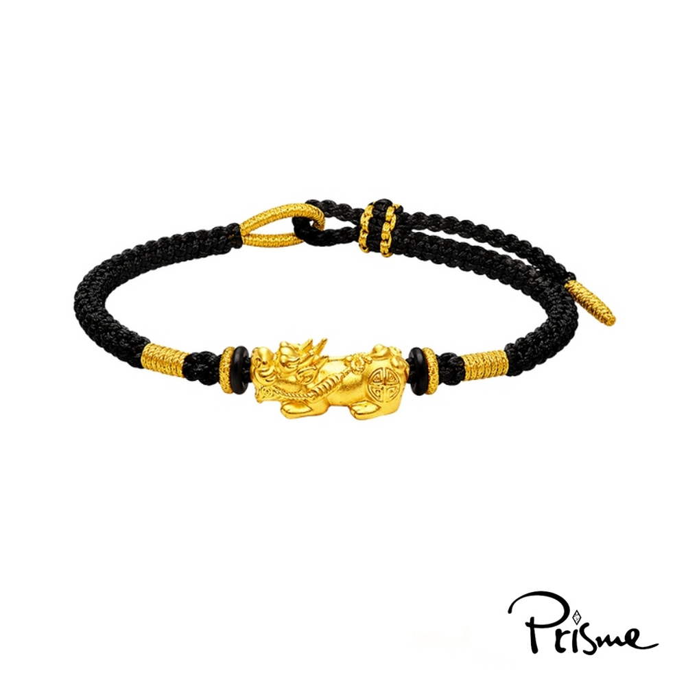 【Prisme Gold】情人節限定禮盒 黃金守財貔貅手繩 X 護照夾禮盒 (金重約0.08錢&plusmn;0.03)【可客製】, , large