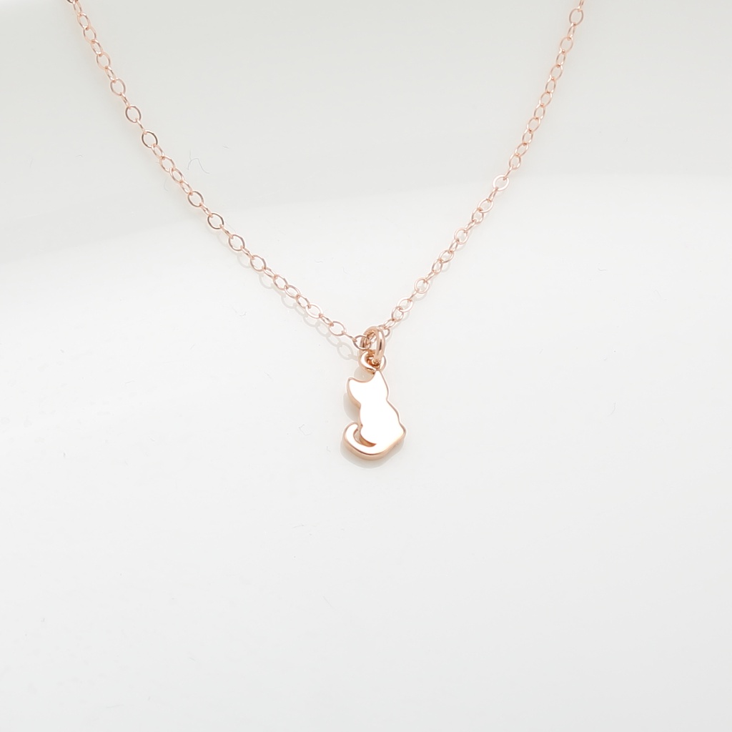 【Angel & Me】Lucky Cat s925 sterling silver 18k Rose Gold plated necklace gift, , large