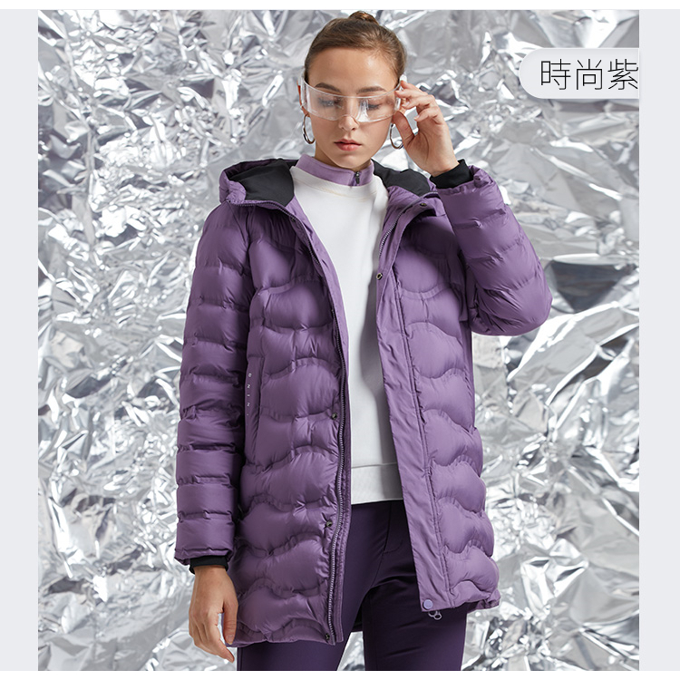 【天天免運】TECTOP 探拓戶外12145310女款長版無縫連帽羽絨外套～時尚長版連帽設計、無縫防風、防潑水、白鴨絨, , large