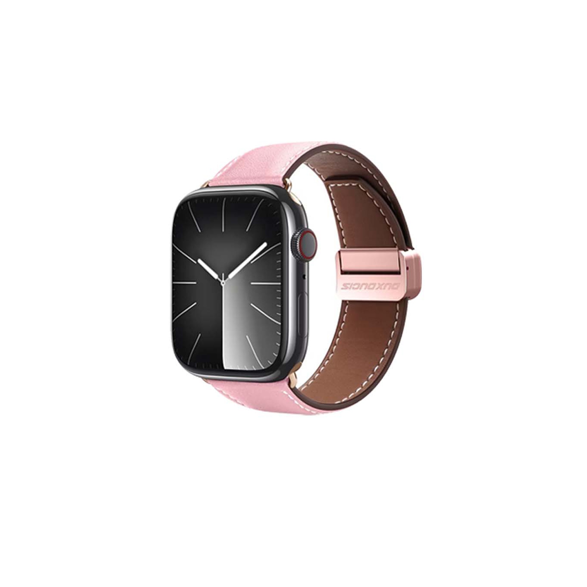 【山水之寶】DUX DUCIS Apple watch 38/40/41/S10 42/S11 42mm錶帶 鋅合金磁吸扣小牛皮錶帶, , large